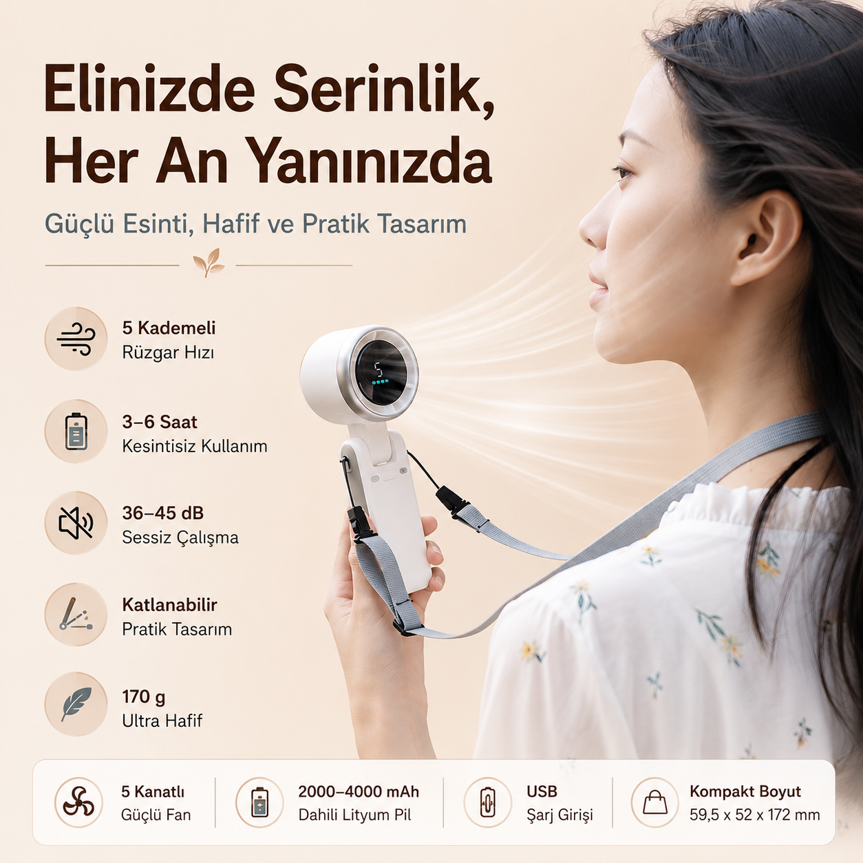 Lumaturk- Taşınabilir Turbo El ve Boyun Fanı
