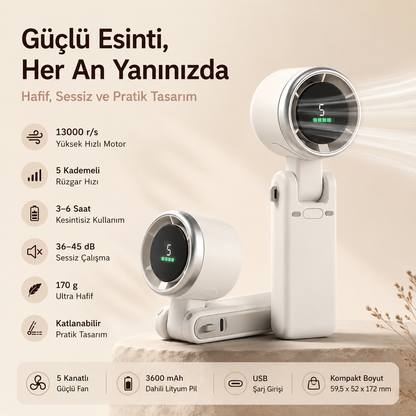Lumaturk- Taşınabilir Turbo El ve Boyun Fanı